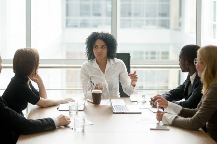 Business successful woman steps become